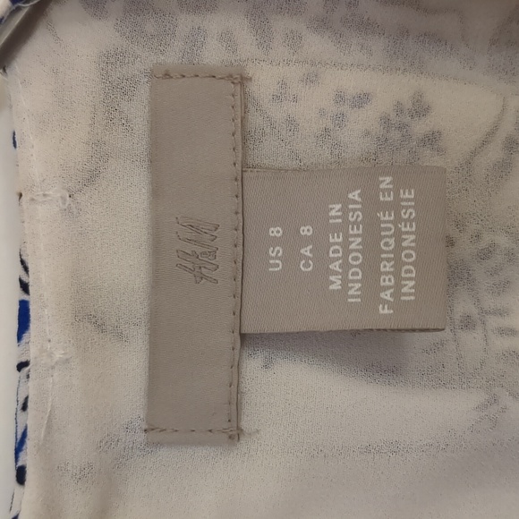 *3/$25 H&M chiffon blue porcelain pattern sheath dress - Picture 4 of 8